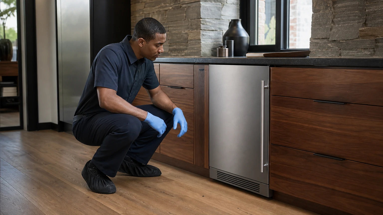 Undercounter ice maker diagnostic visit in the service area