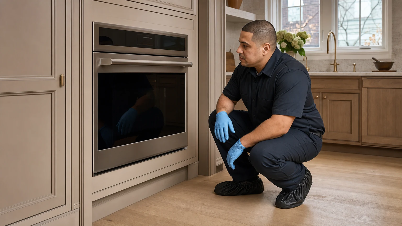 Built-in wall oven diagnostic visit in the service area