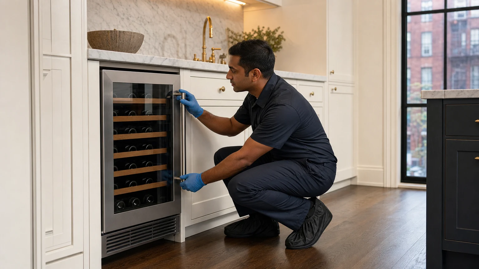 Built-in wine cooler diagnostic visit in the service area